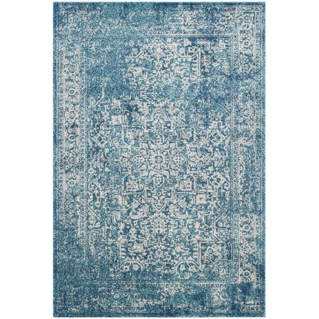 Safavieh 12 ft. x 18 ft. Traditional Evoke Power Loom Area Rug Blue & Ivory EVK256C-1218